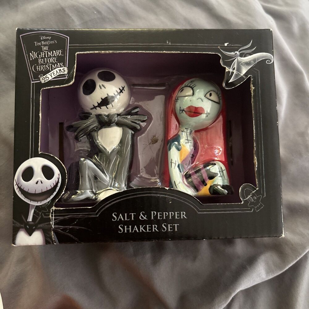 Disney Nightmare Before Christmas Jack Sally Salt Pepper Shaker Set 25 Years